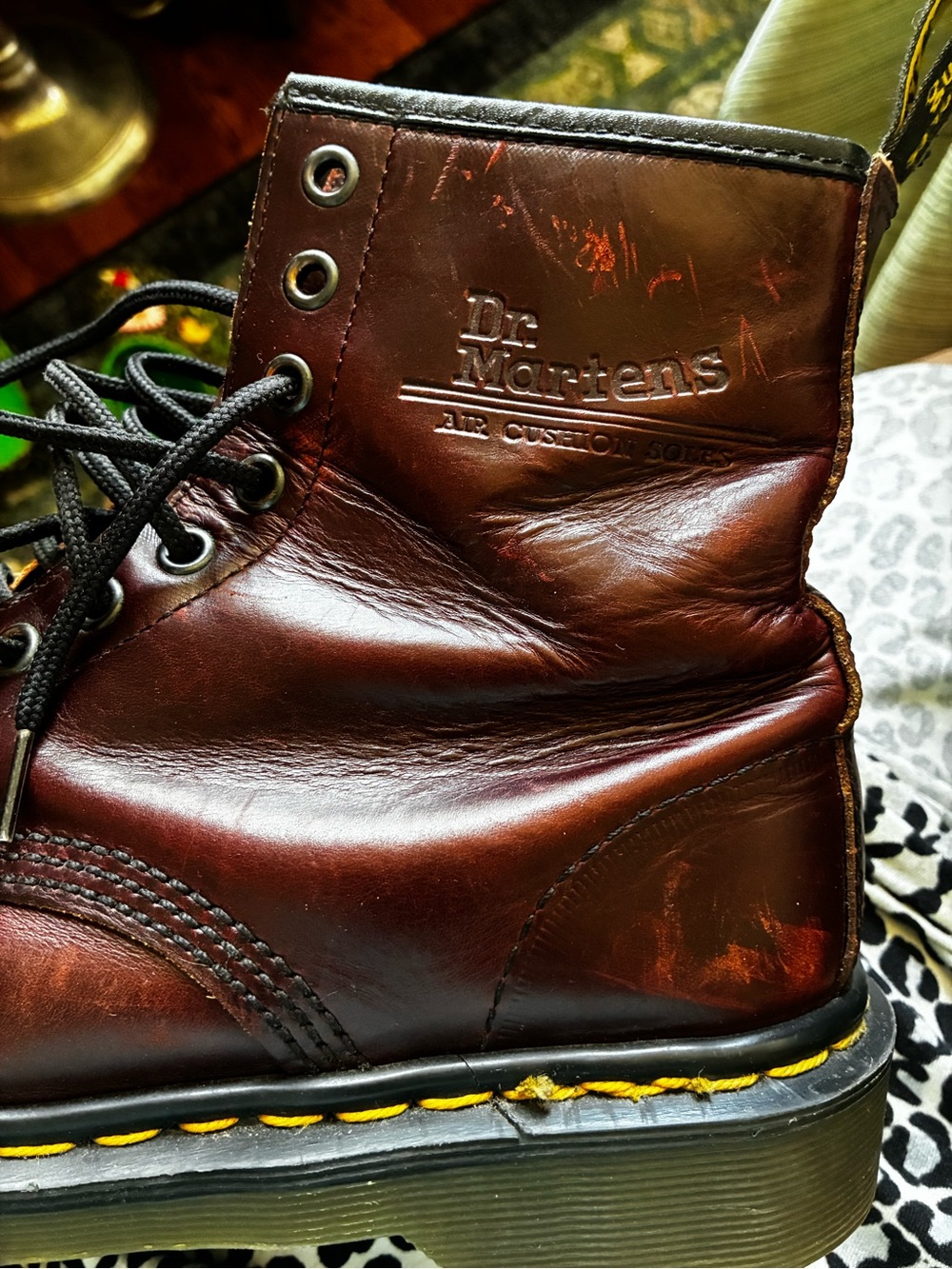 Dr. Martens Oxblood Leather 8-Eye Lace-Up Combat Boots - Picture 7 of 14